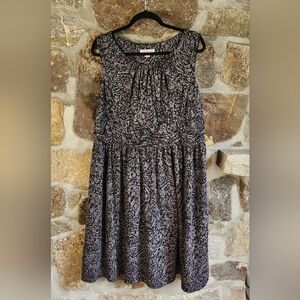 Coldwater Creek Maxi Dress Womens Plus Sz 18W Black Grey Rouched Waist Casual